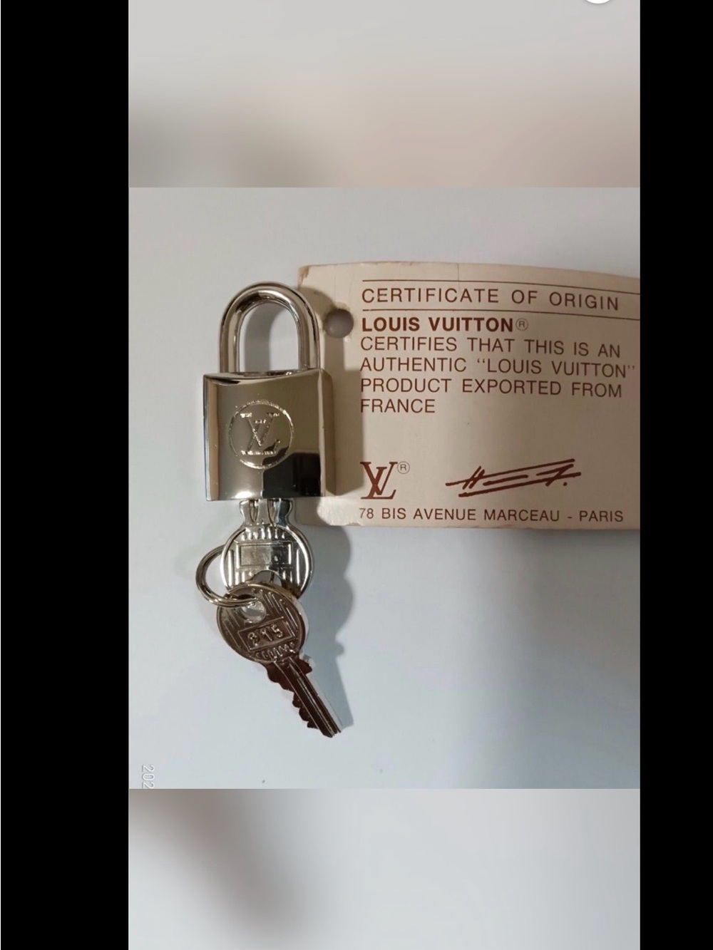 Louis Vuitton Silver Padlock Wall Hook with Keys and LV Tag